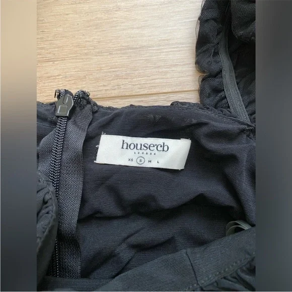 House of CB Elegant Black Long Sleeve Mini Dress Size S - Picture 11 of 12